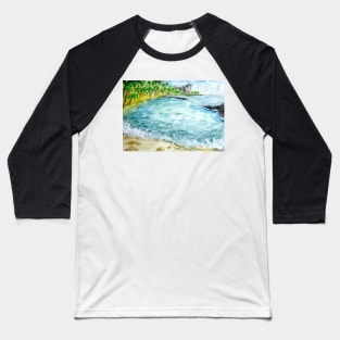 Honolulu, Hawaii Watercolor Painting Baseball T-Shirt